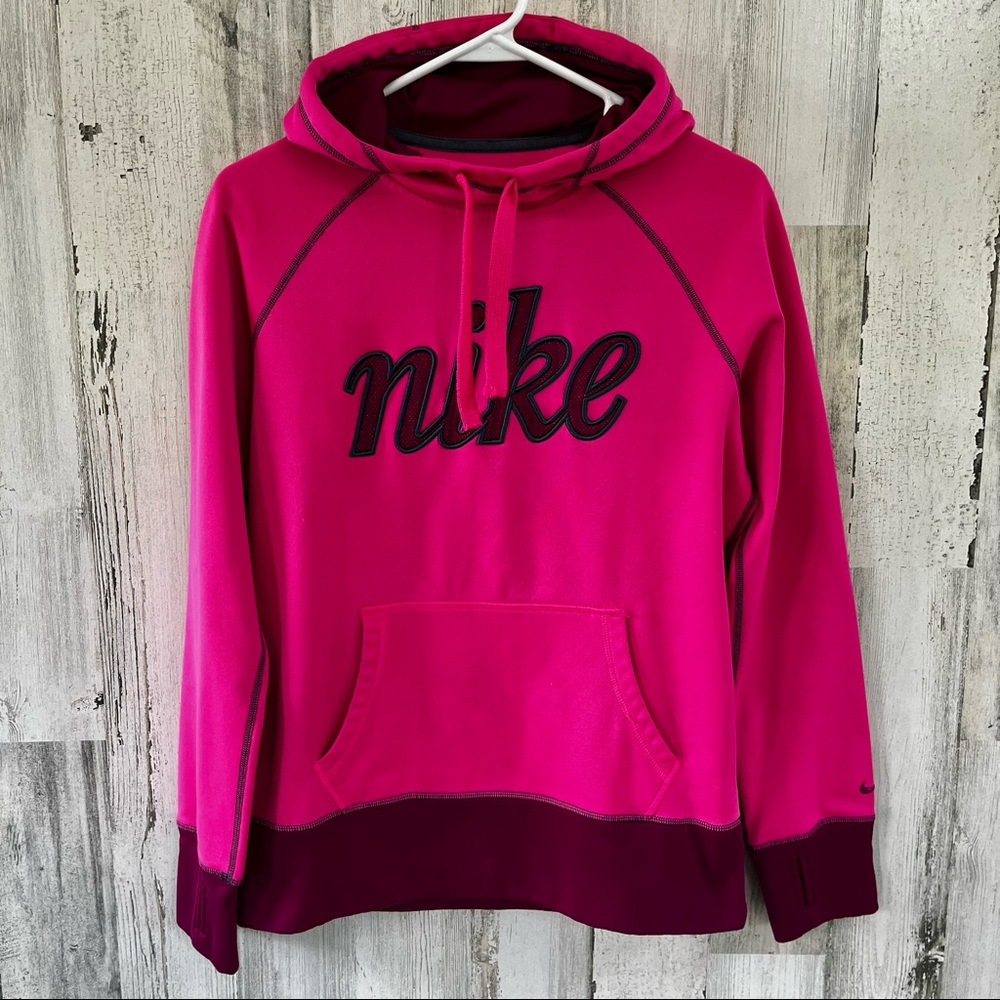 NIKE Pink Pullover Hoodie Sweatshirt M